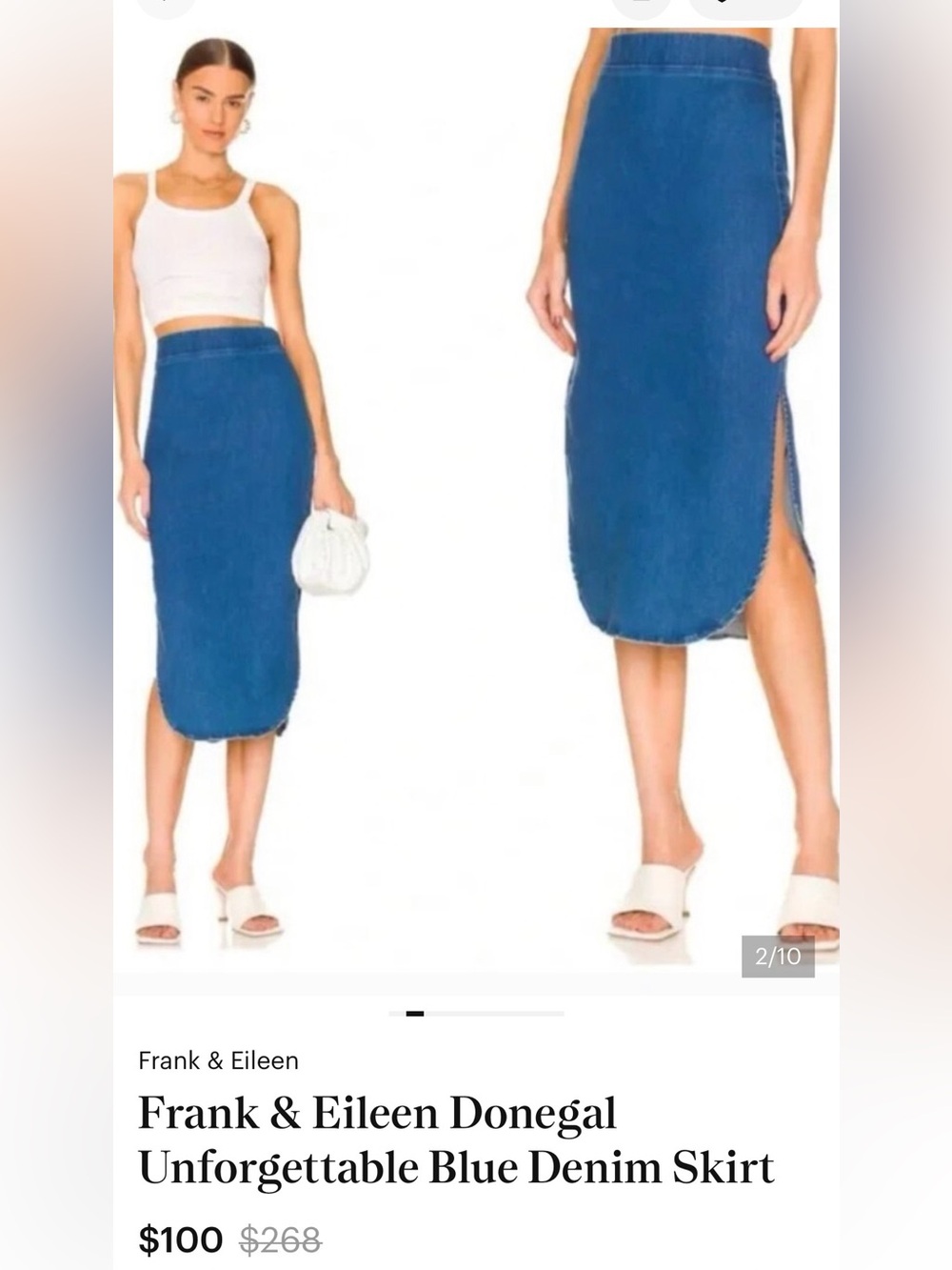 Frank & Eileen Blue Denim Midi Skirt